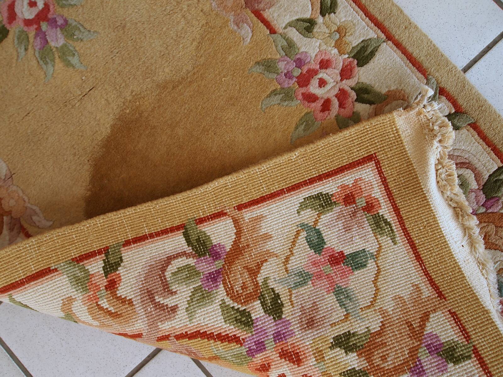 Tapis Art Déco Vintage Chinois, Années 1970, Couleurs Vibrantes