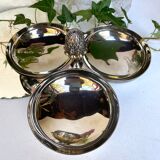 Silver metal serving dish