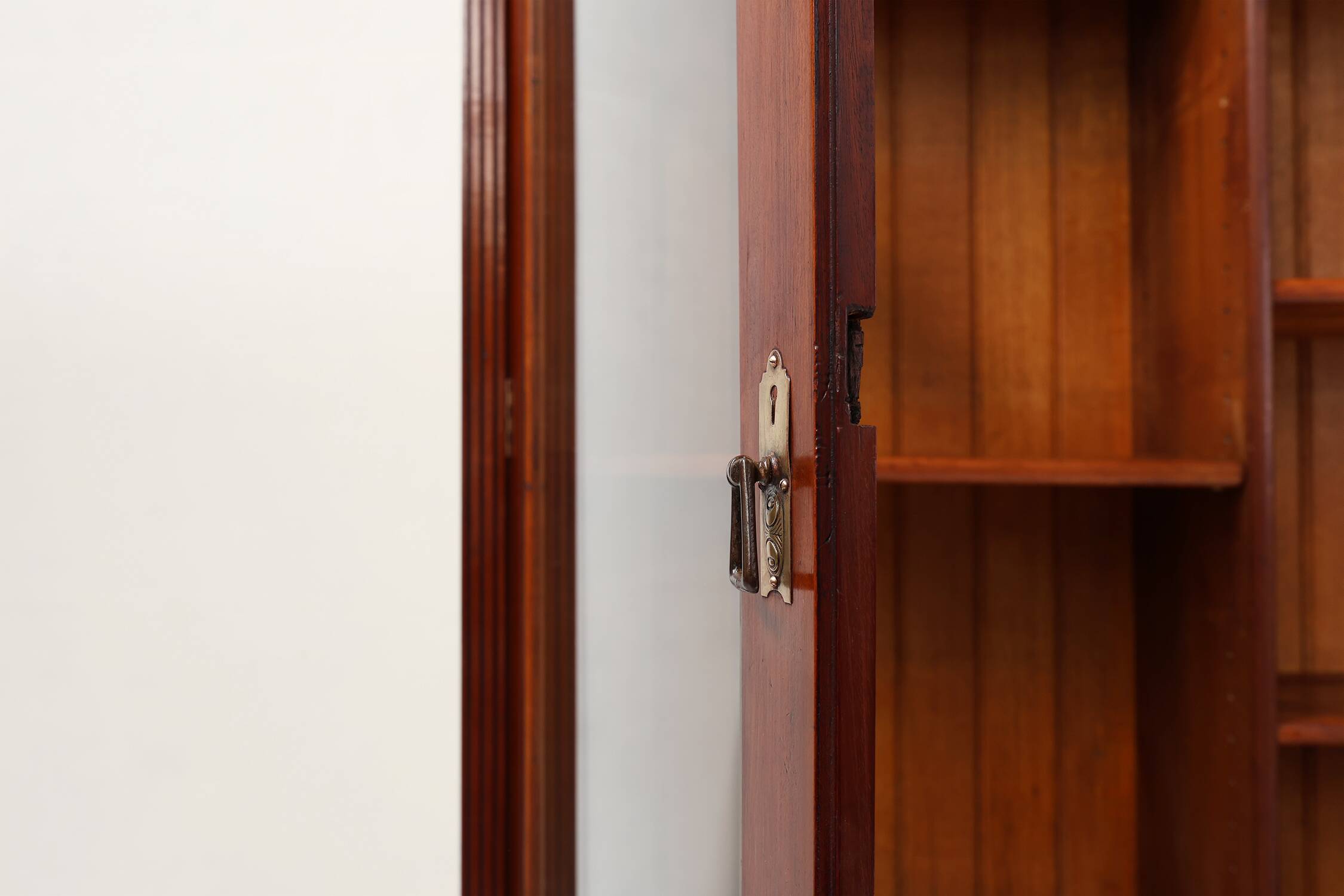 Art Nouveau Display Cabinet or Bookcase in oak with carvings and glass door
