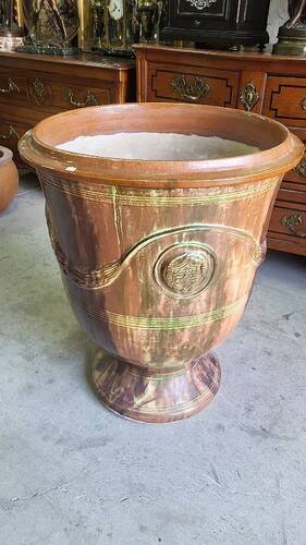 Large glazed terracotta flower pot Boisset Anduze 2002