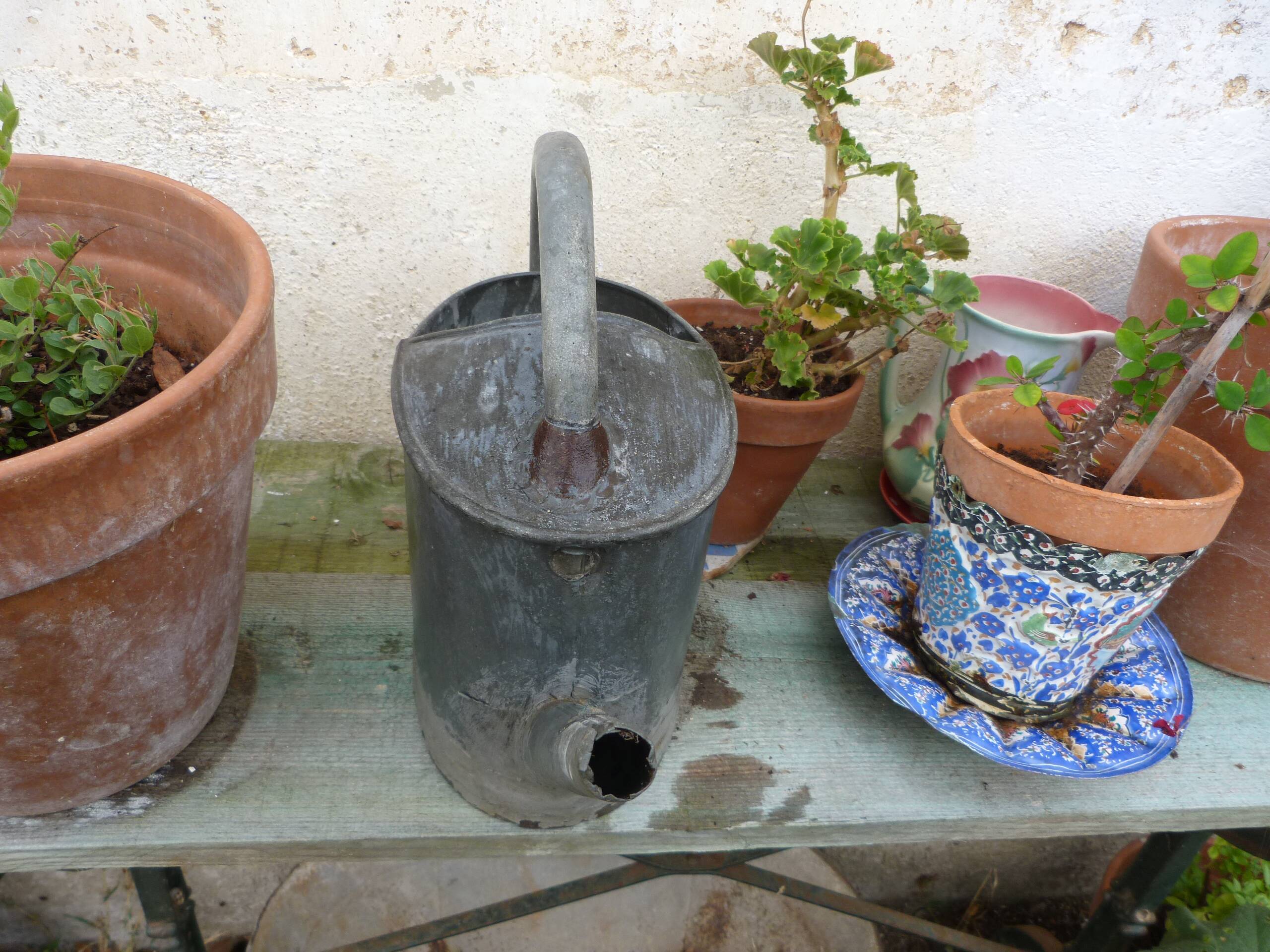 Old small zinc watering can