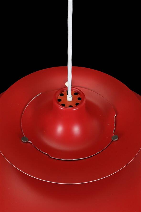 Louis Poulsen / Poul Henningsen “PH 5” pendant lamp / red / mid-century / Danish modern design / PH5