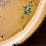 Old and large painted sheet metal tray / late 19th century