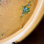 Old and large painted sheet metal tray / late 19th century