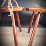 Duo tripod stool solid wood