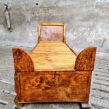 Antique chaise longue daybed Empire style walnut