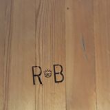 Round mirror in solid Swedish pine 1960/70 Vintage.