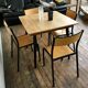 Vintage square table feet black compass tray solid beech