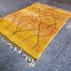 Large Moroccan Berber rug 300 × 200 cm – ochre yellow, geometric pattern