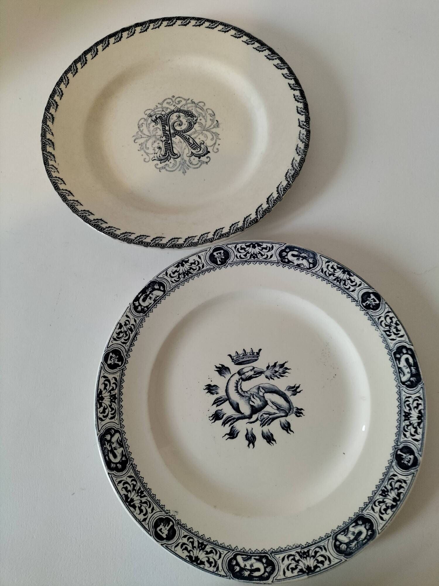 Pair of ironstone plates – Salins François Ier & KG