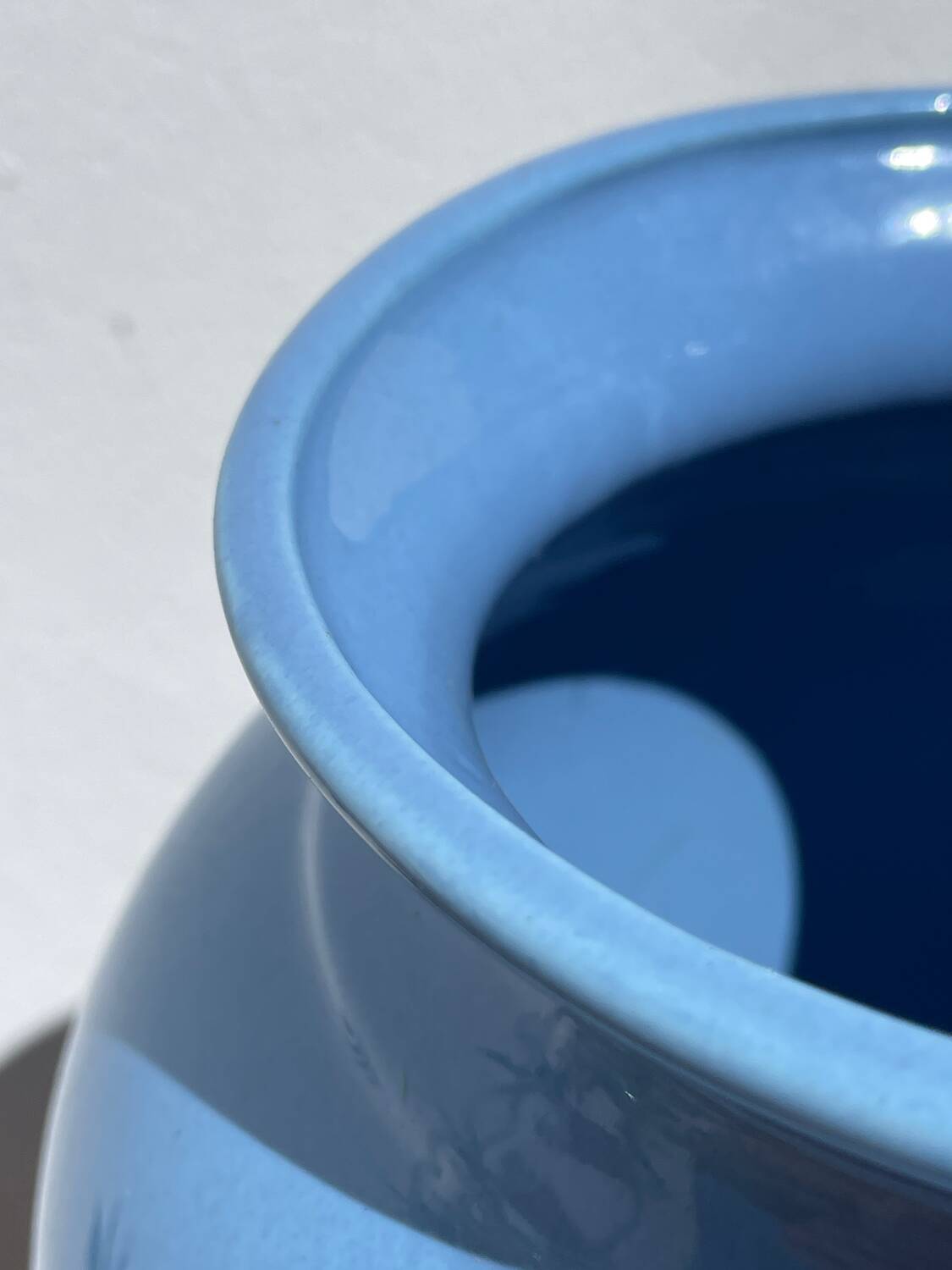 Vase en céramique bleue, 1980