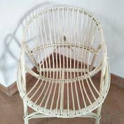 White rattan shell chair