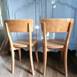 Set of 2 wooden bistro chairs