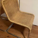Pair of vintage rattan cantilever chairs