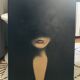 Huile sur toile visage femme fondu noir