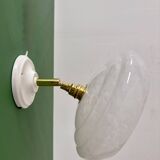 Vintage wall lamp with white clichy glass shade