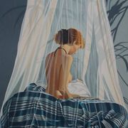 Nadine LE PRINCE: Undressed under the mosquito net, original signed lithograph