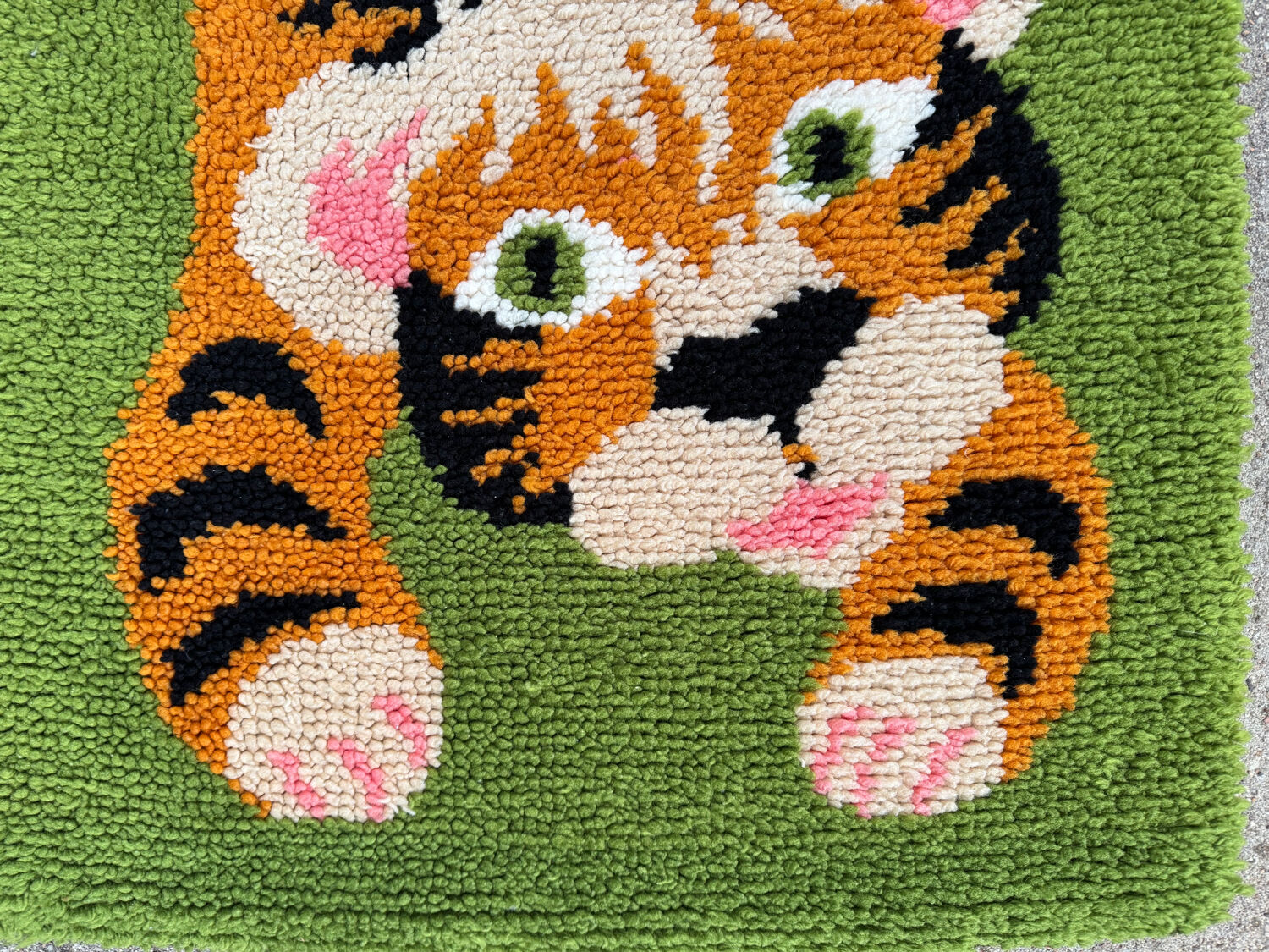 Scandinavian tiger Rya rug, wool, 1970s.
