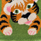 Scandinavian tiger Rya rug, wool, 1970s.