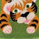 Scandinavian tiger Rya rug, wool, 1970s.