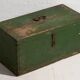 Small antique green wooden chest (circa 1910) #6