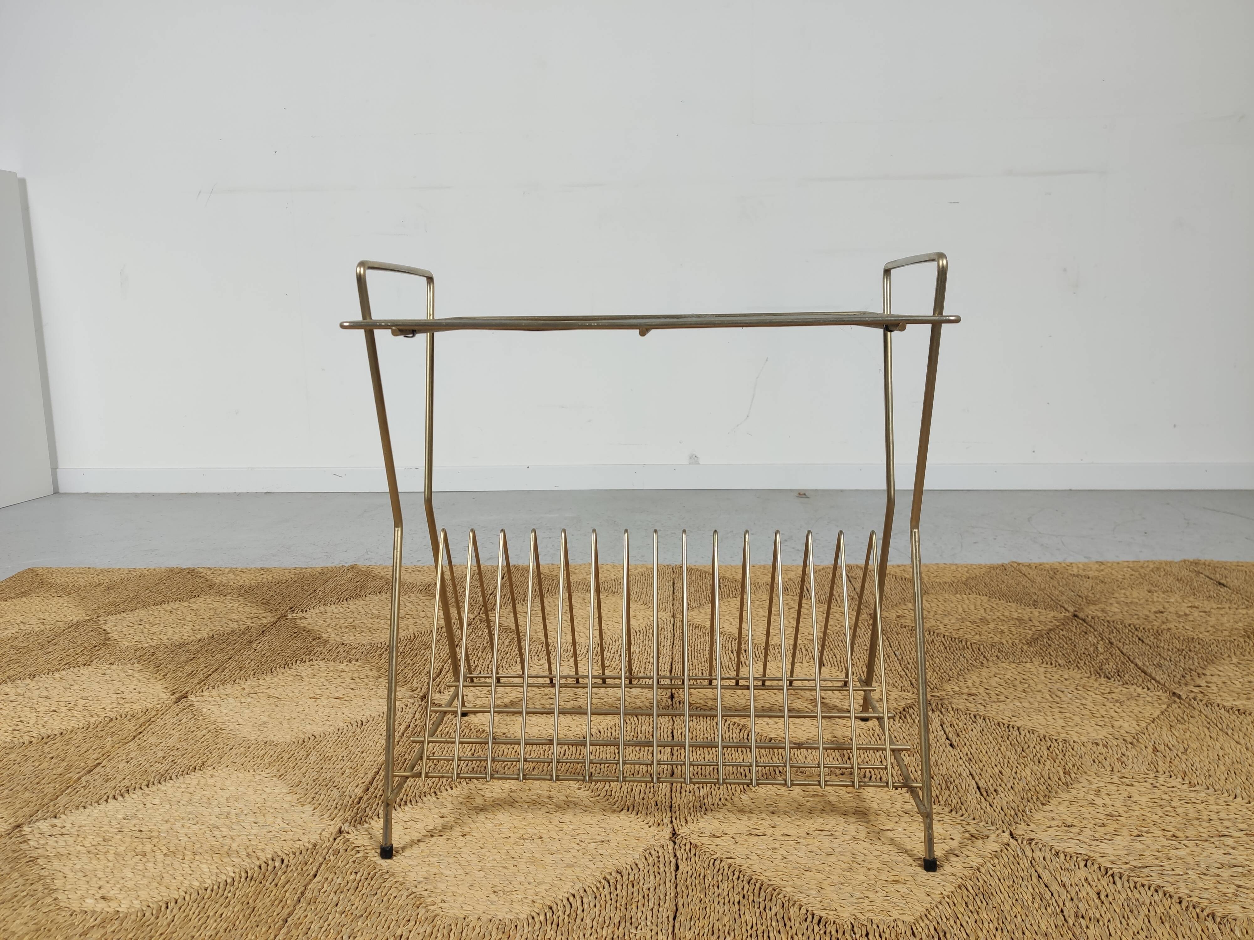 table door Brass vinyl and perforated sheet metal , 60s