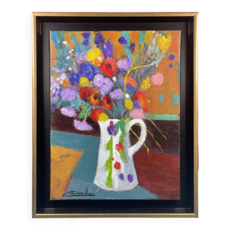 Painting R. Charmillon Country Bouquet, Bouquet of Flowers