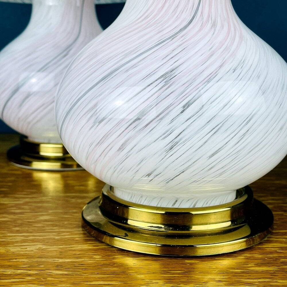 Mushroom table lamps in Murano glass, Italy, 1970s, set of 2