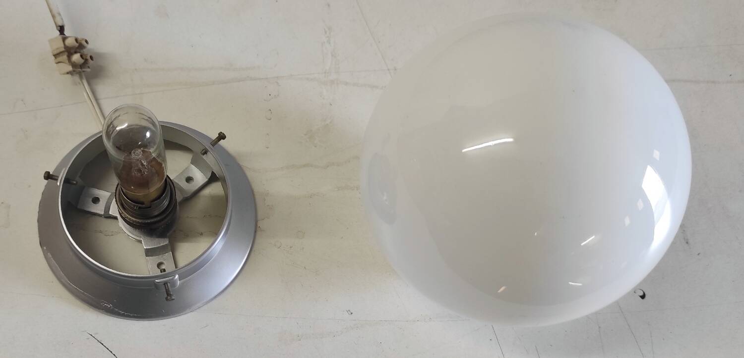 Opaline globe ceiling/wall light - mid. 20th century
