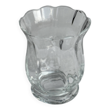 Small vintage glass vase in the shape of a stylized flower H15