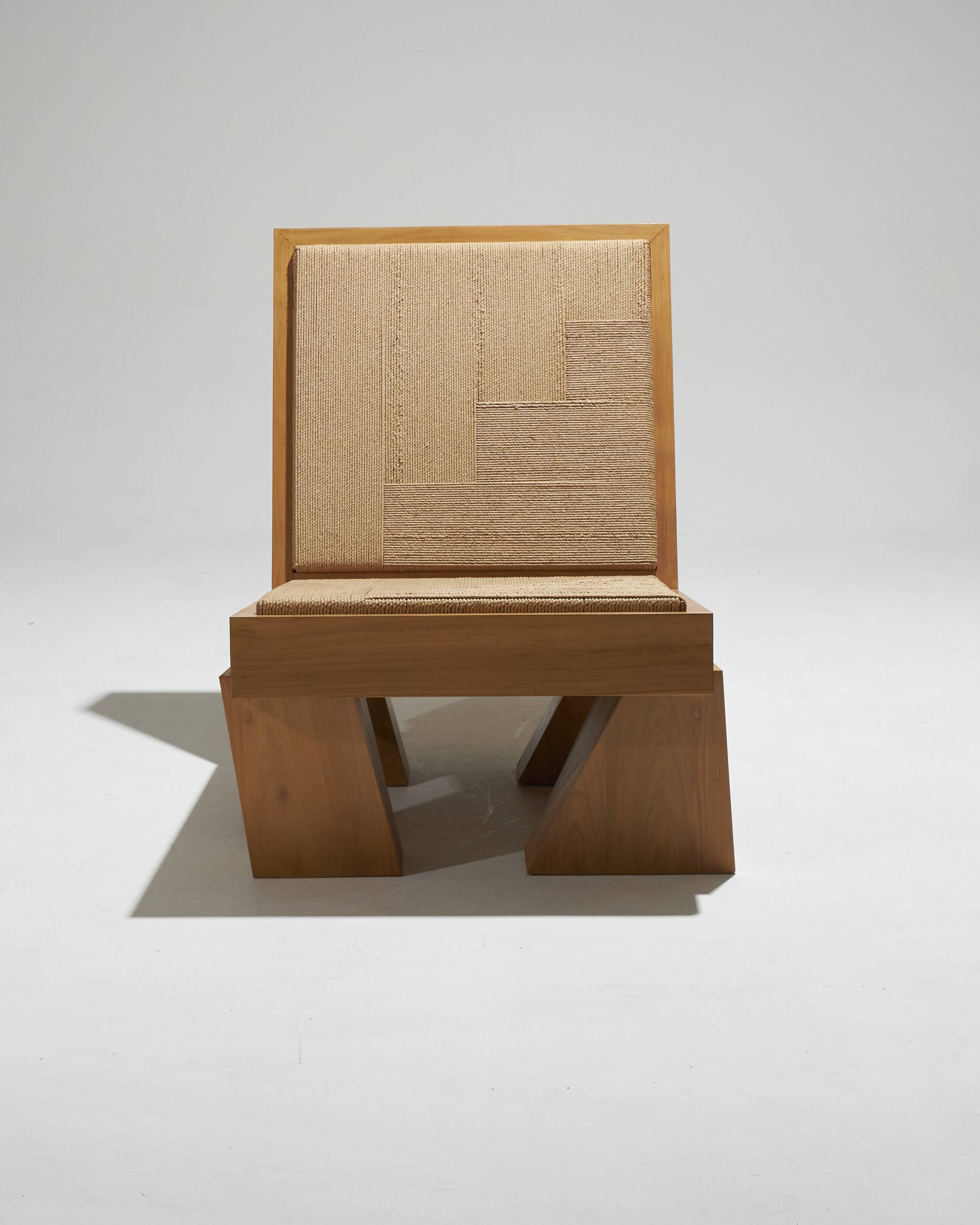 Natural rope block chair