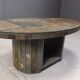 Vintage oval brutalist coffee table, 1970s