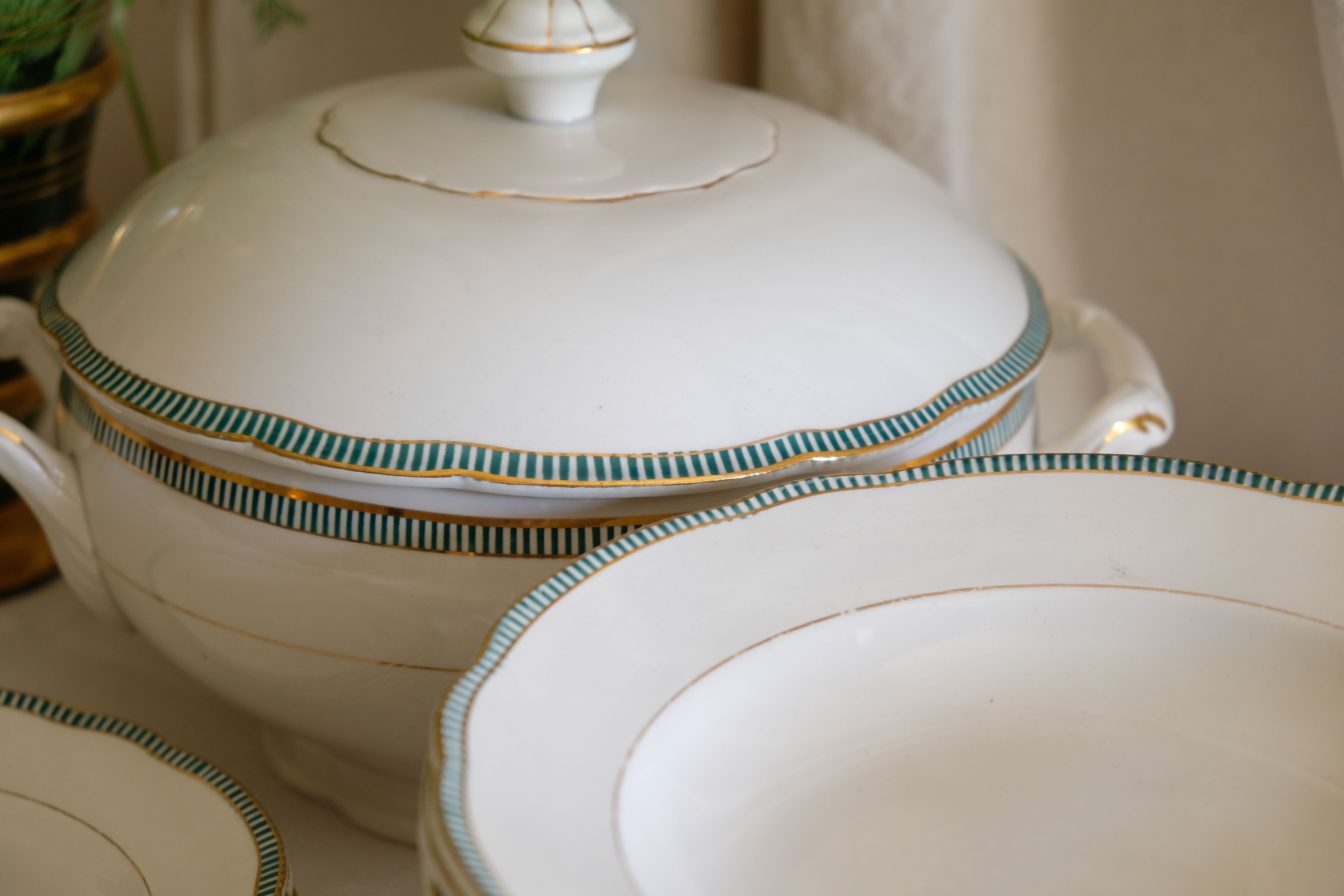 Porcelain soup maker collection ''Juan'' Sarreguemine Digoin 1950