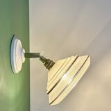 Vintage wall lamp with white and gold granite glass shade