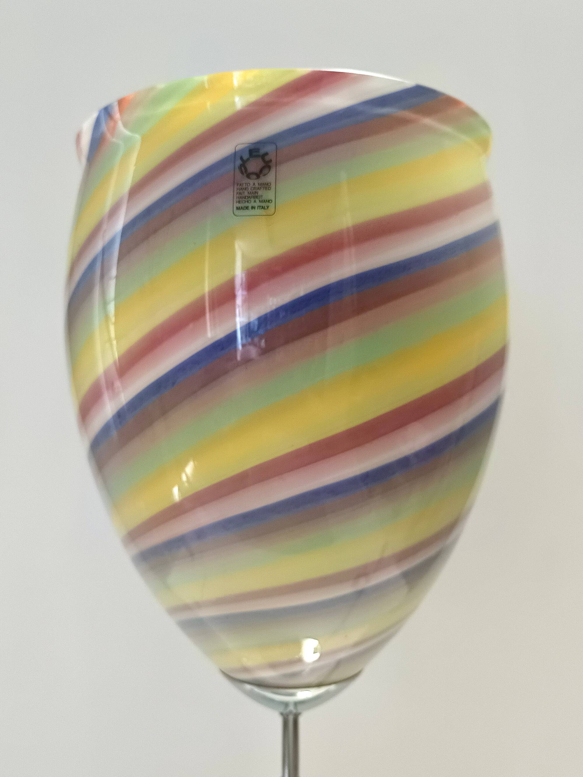 Multicolored Murano Glass Table Lamp by Leucos, Italy 1980s