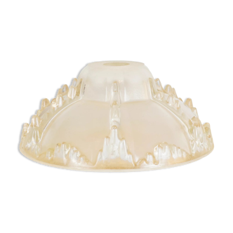 Art Deco ceiling lamp in partially frosted molded glass