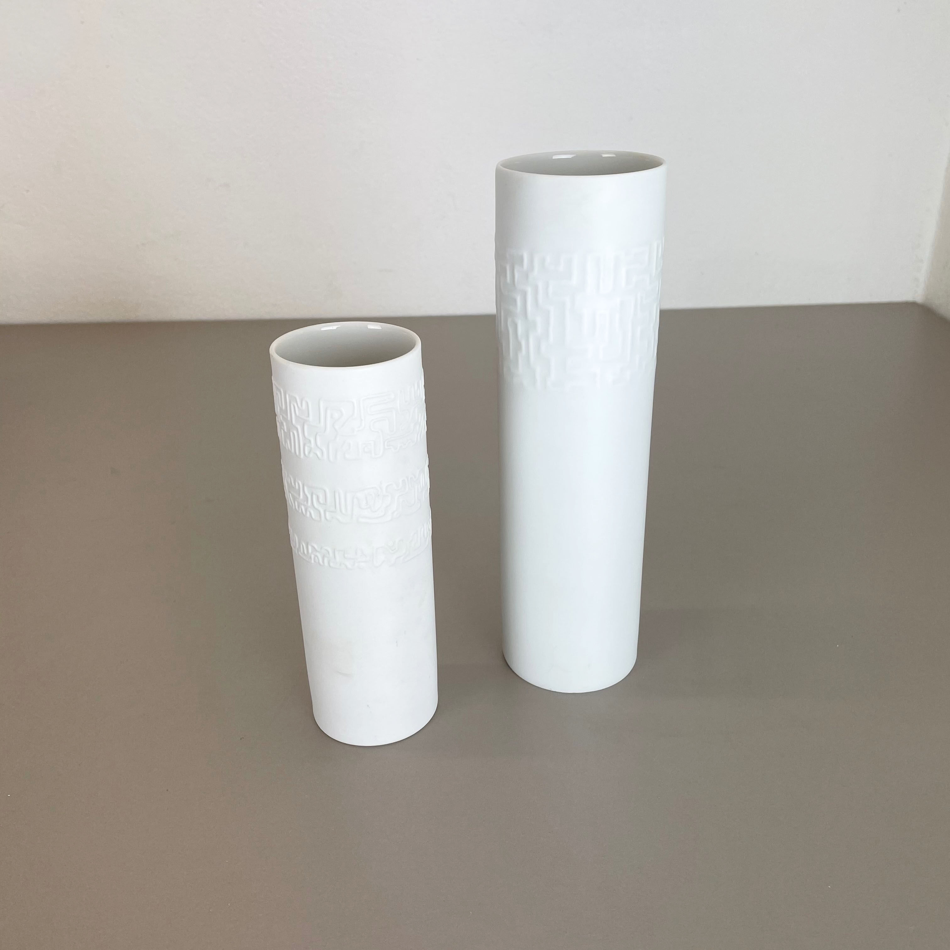 Set of 2 Abstract porcelain Vases by Cuno Fischer for Rosenthal, Germany, 1980s