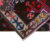 Hand-knotted one-of-a-kind turkish multicolor runner rug 90 cm x 337 cm