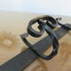 Wall coat rack 3 hooks in hammered wrought iron years 50 60