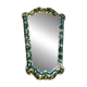 Miroir en céramique verte et blanche par Gmundner Keramik, Autriche, années 1960.