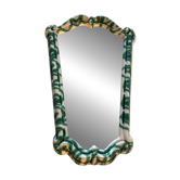 Miroir en céramique verte et blanche par Gmundner Keramik, Autriche, années 1960.