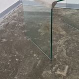 Vintage glass and metal side table