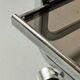 Hi-fi furniture sideboard/bar in smoked glass and chrome, 1970s design.