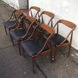 Lot 6 Scandinavian Teak chairs by Johannes Andersen Samcom Circa 1960