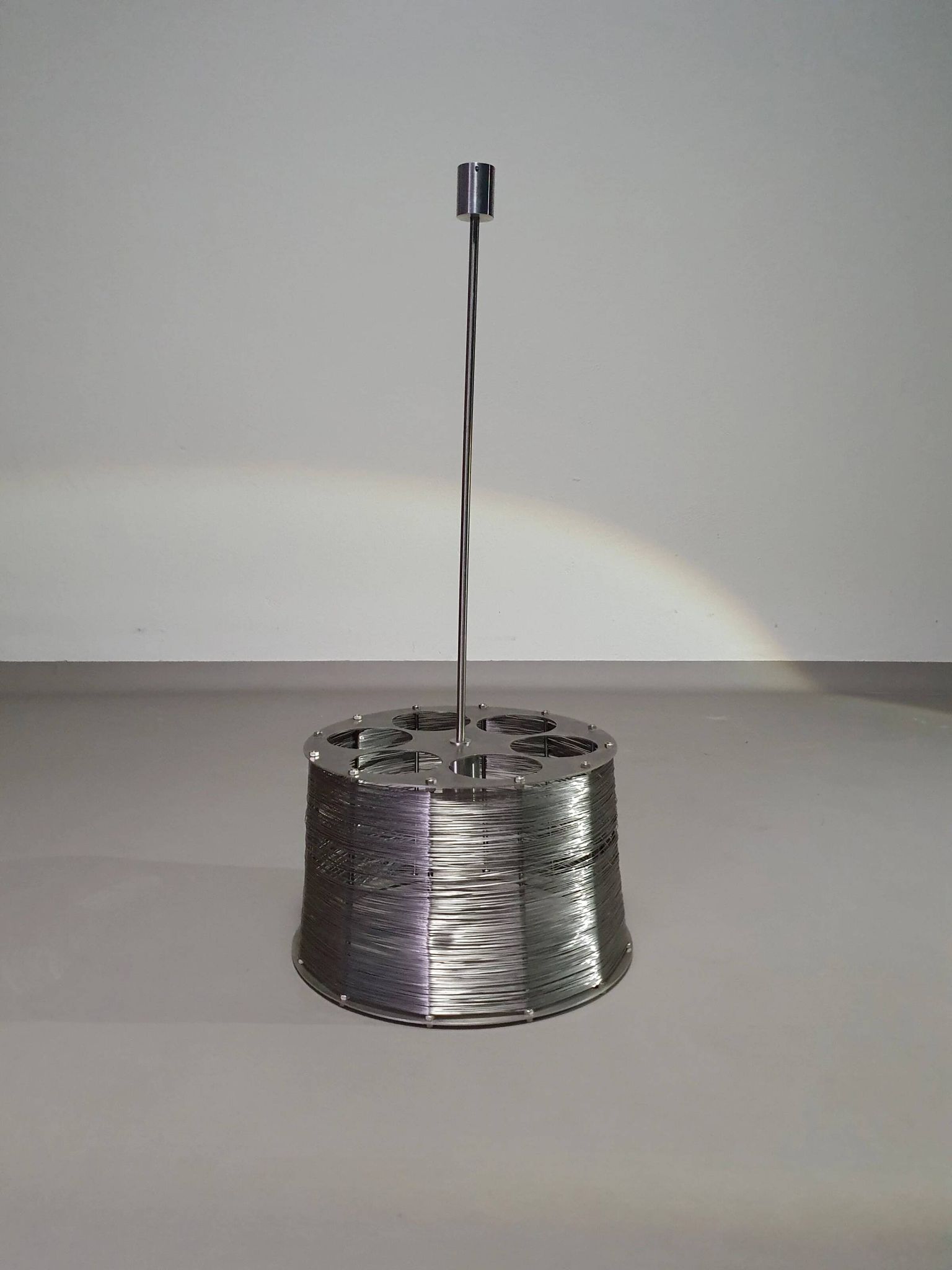 Lampe / suspension Adlumen très rare, câblée en inox