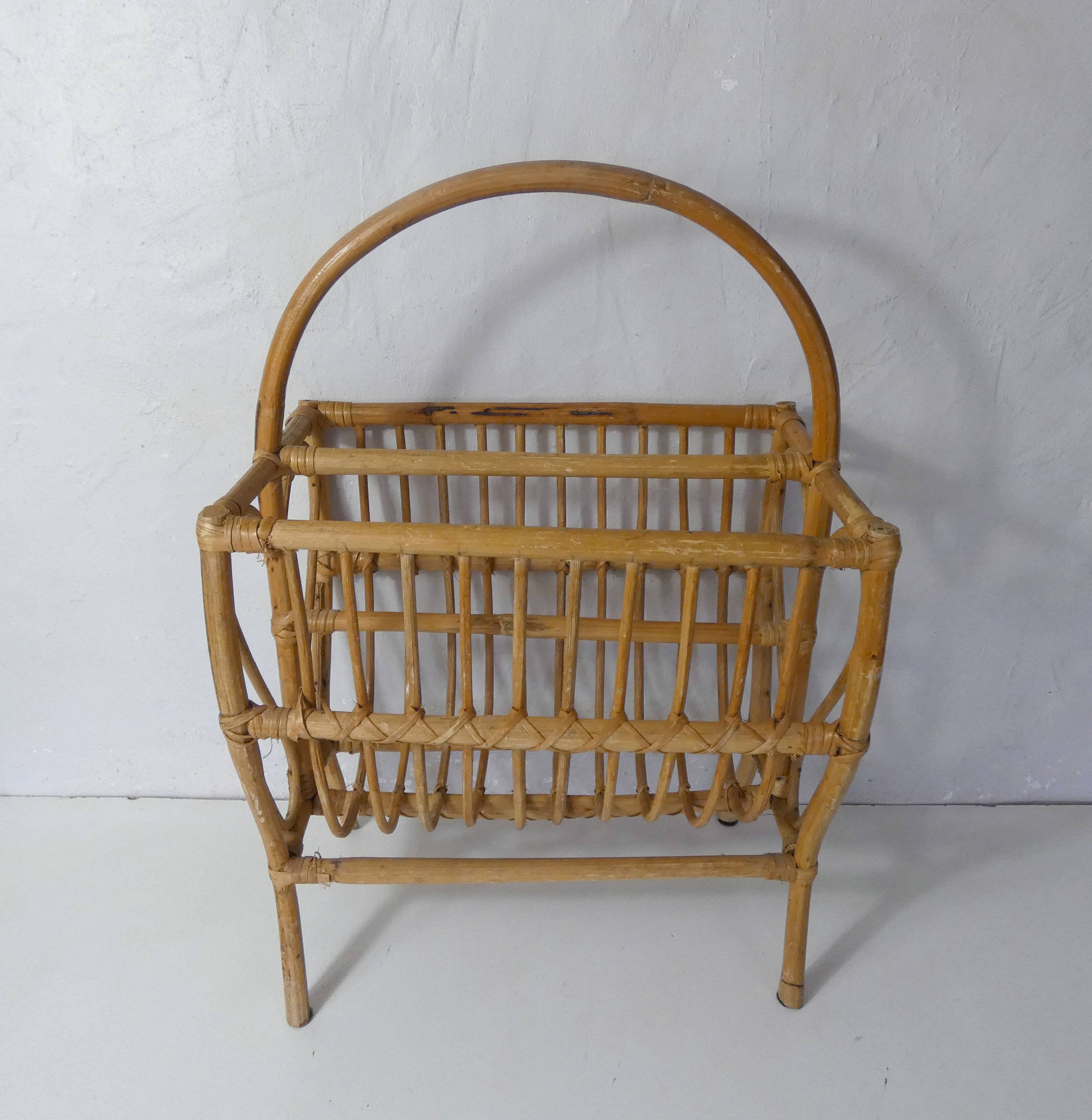 rattan magazine holder
