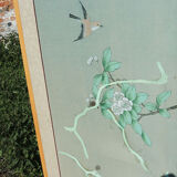 Screen chinese painted birds on branches