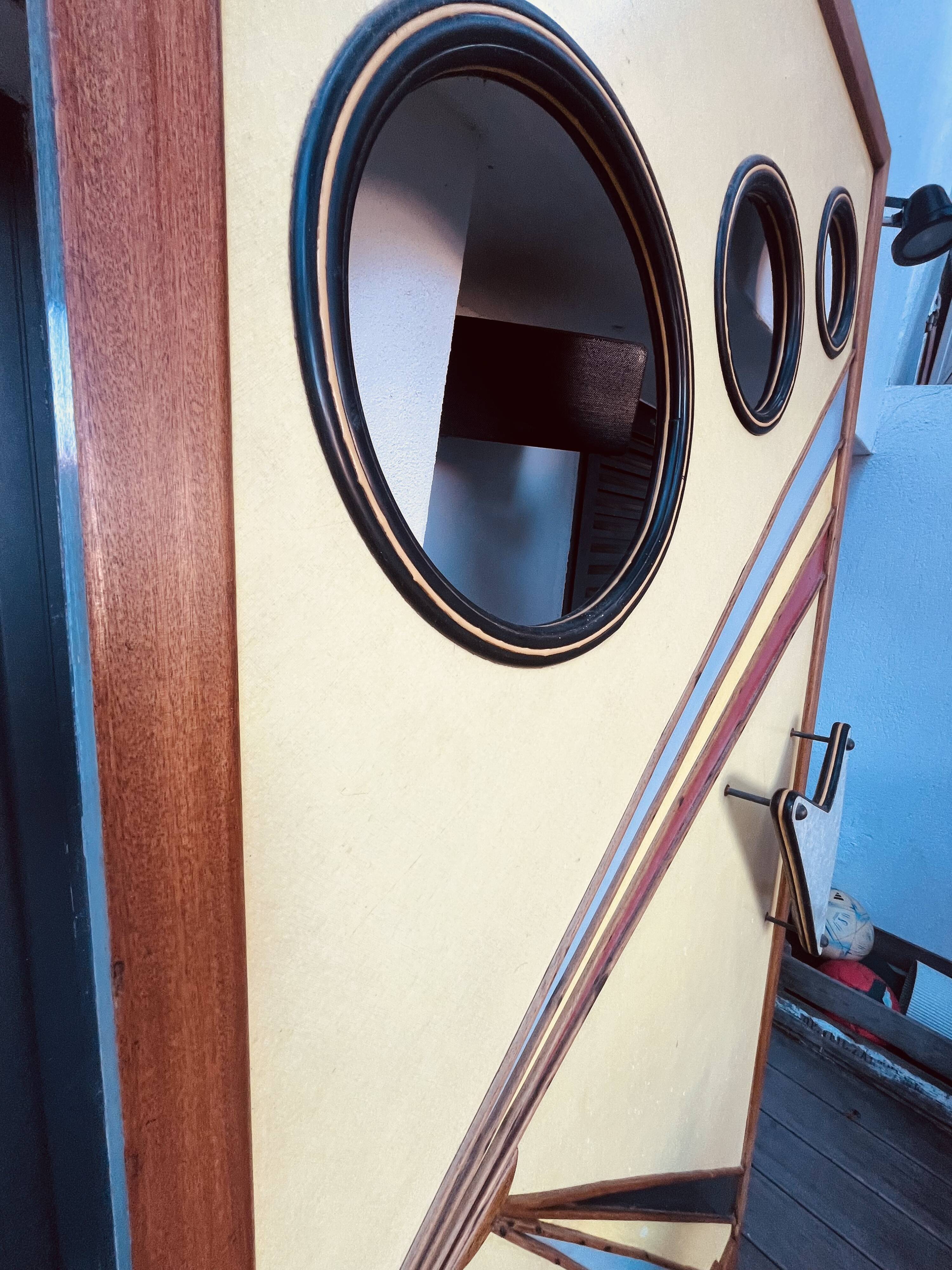 Cinema swing door - vintage design with formica and wood