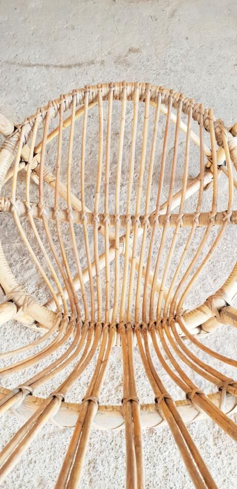 Three vintage rattan chairs