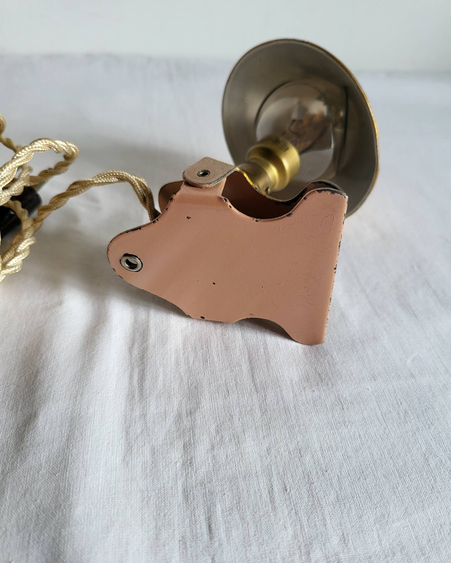 Ancienne Lampe à Pince Champignon Tole Vintage